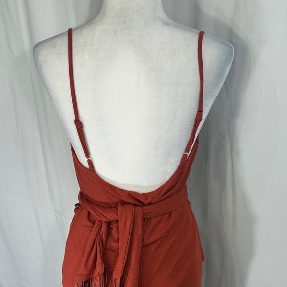 VICI Khloe Fringe Maxi Dress Rust Red Size M - Picture 9 of 13